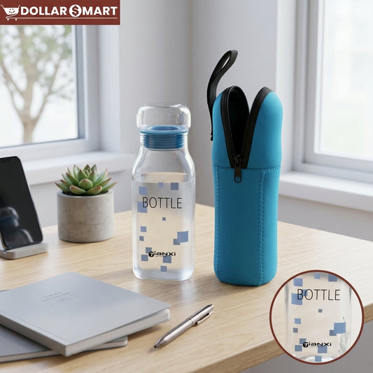Glass Bottle with Pouch