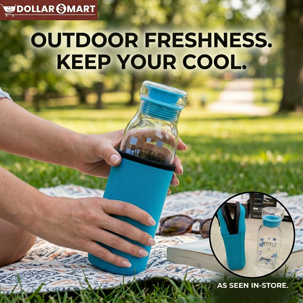 Glass Bottle with Pouch