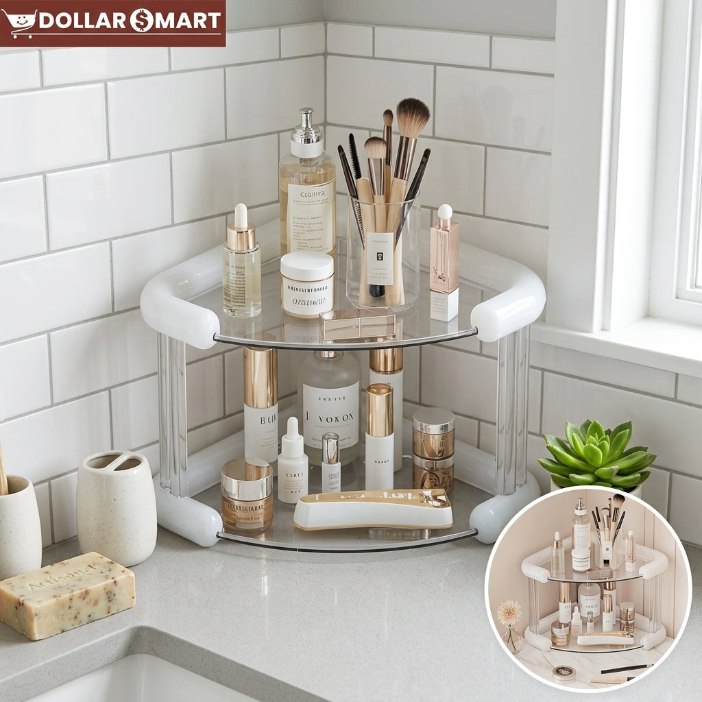 Acrylic 2 layer Corner Rack - Dollar$ Mart