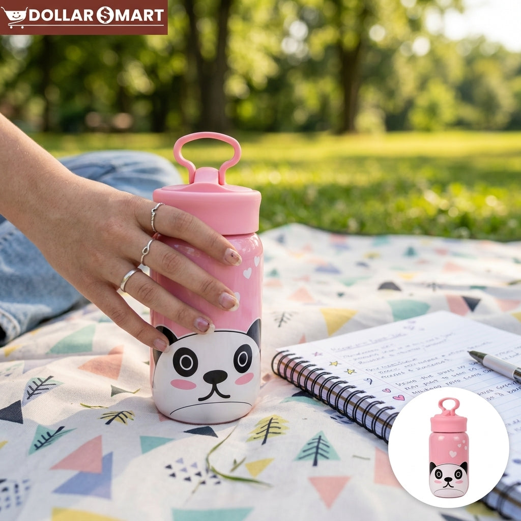 Cute Panda Glass Bottle - Dollar$ Mart