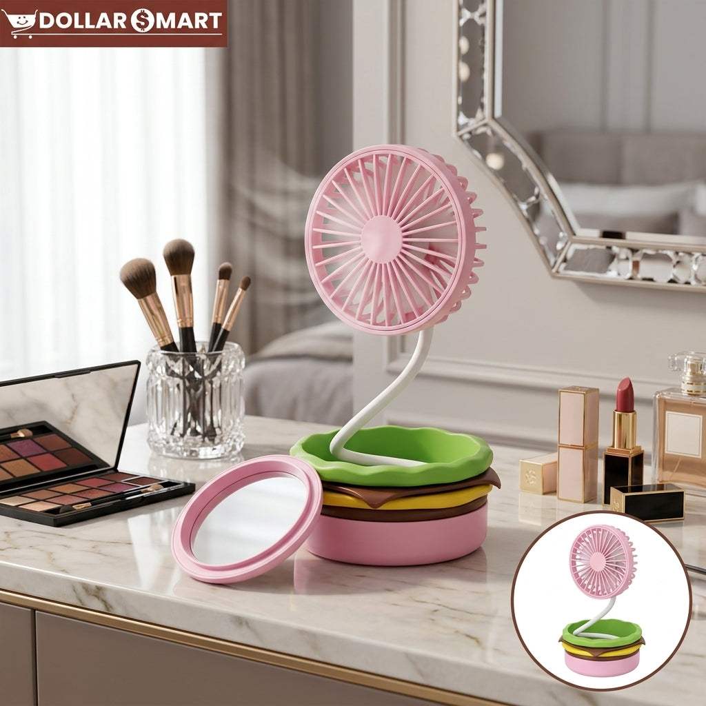 2 in 1 Burger Fan make up mirror