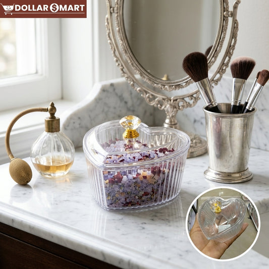 Clear acrylic heart shape container for home decor and storage