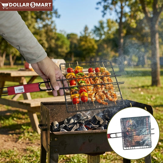 Medium size charcoal BBQ grill with folding layout and lateral draft vents