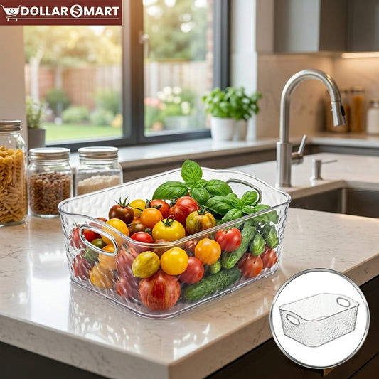 Large Rectangular Acrylic Storage Basket for storing household items and snacks