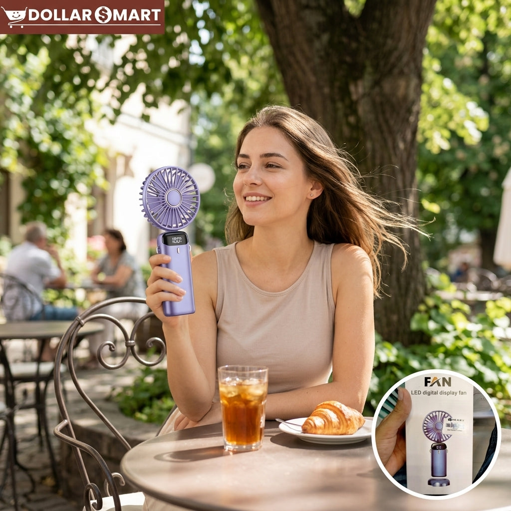 LED Display Rechargeable Fan