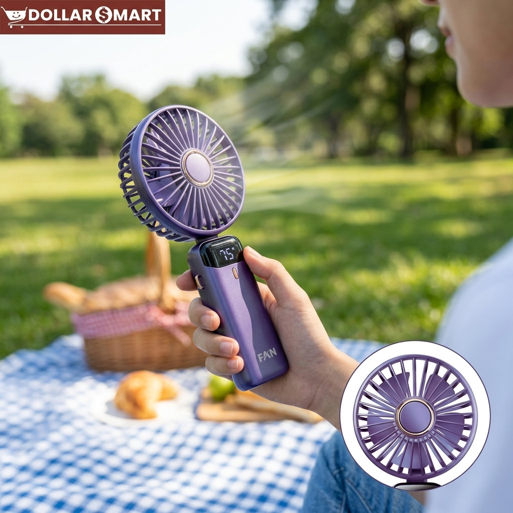 LED Display Rechargeable Fan