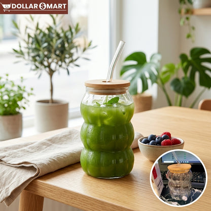 Glass Sipper with wooden lid