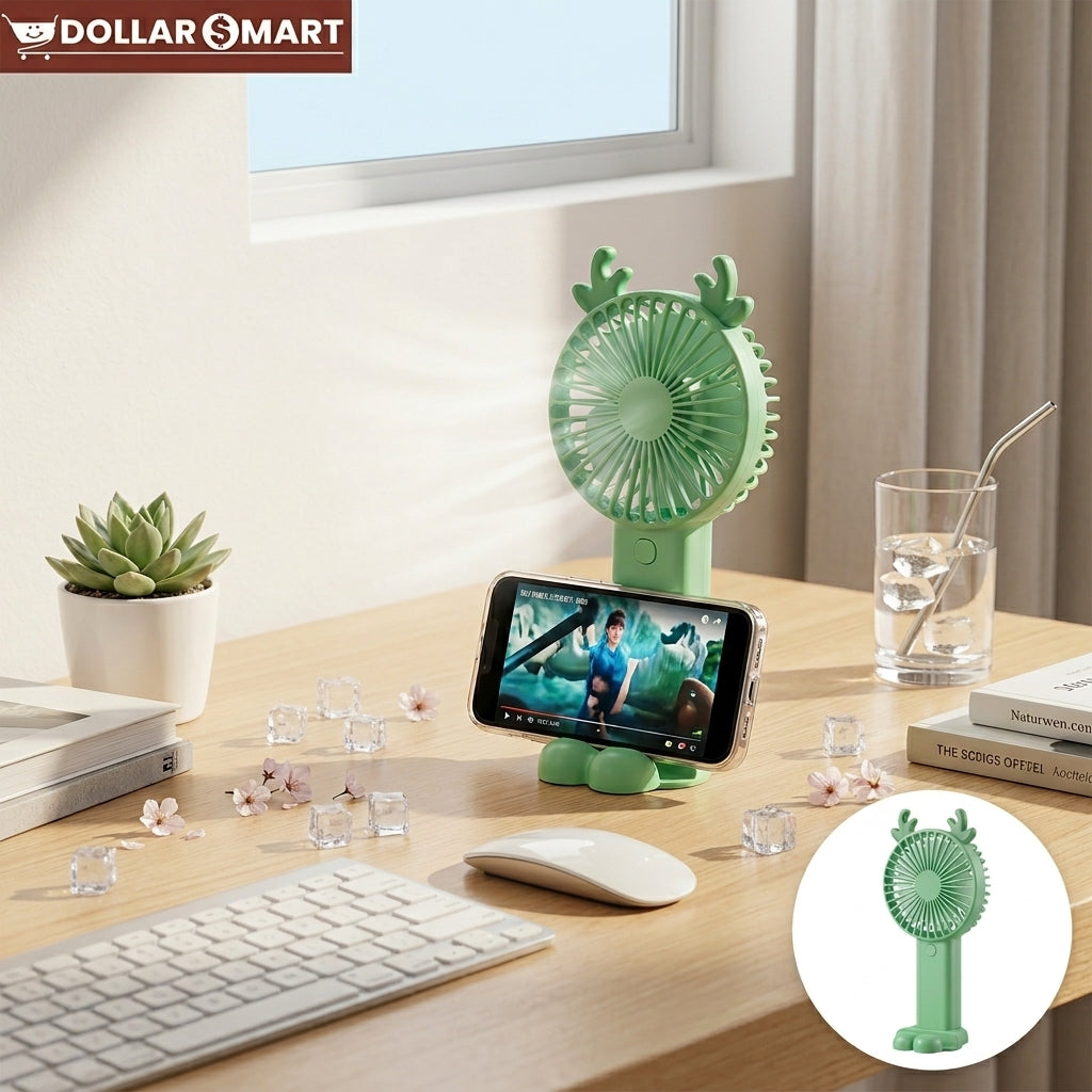 Portable Fan with Mobilephone Holder