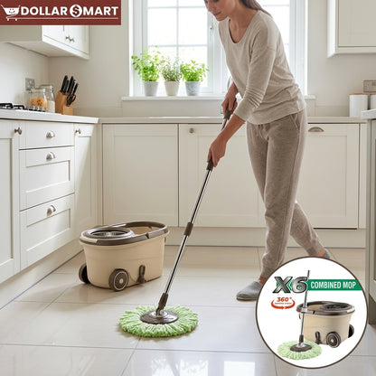 360 Rotating 6x Action Spinning Mop With Bucket