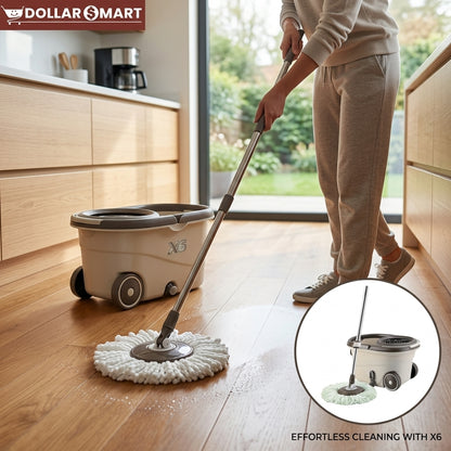 360 Rotating 6x Action Spinning Mop With Bucket