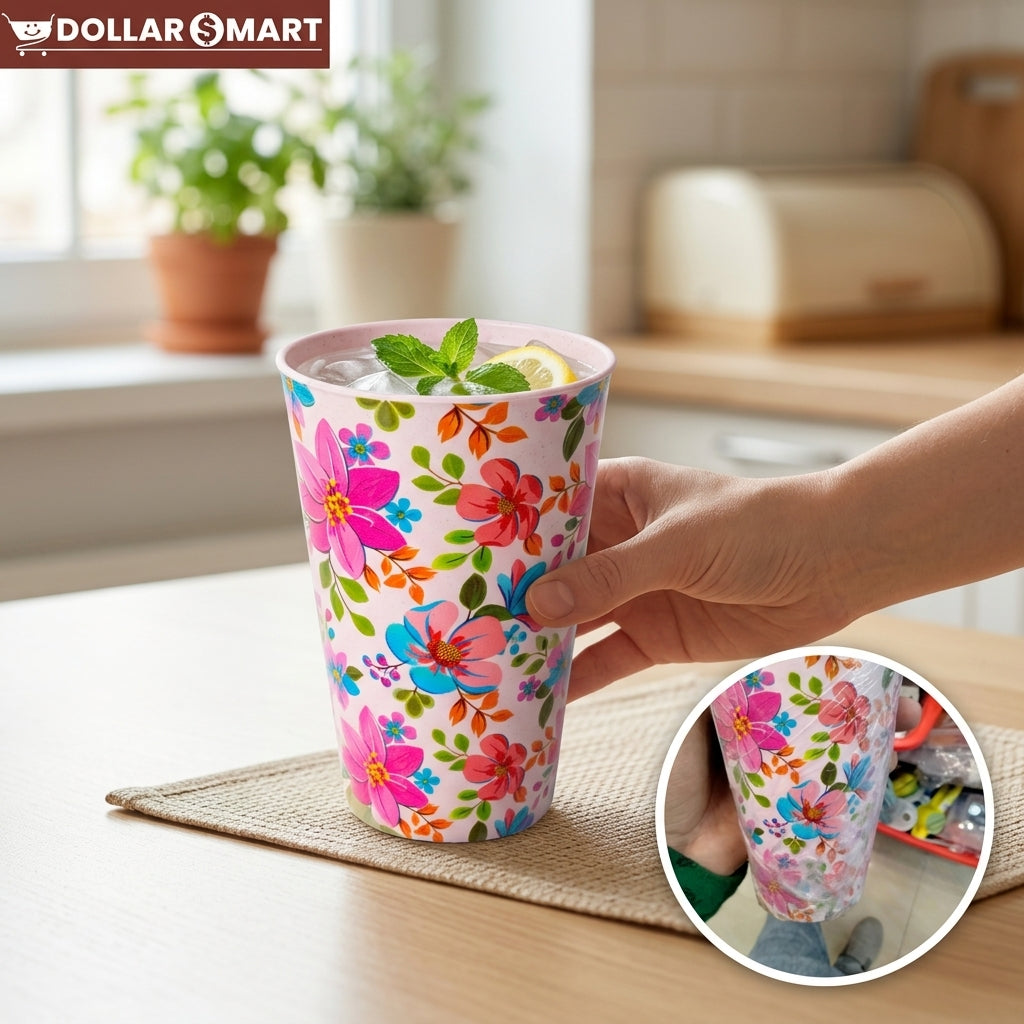Flower Printer Glass 6Pcs