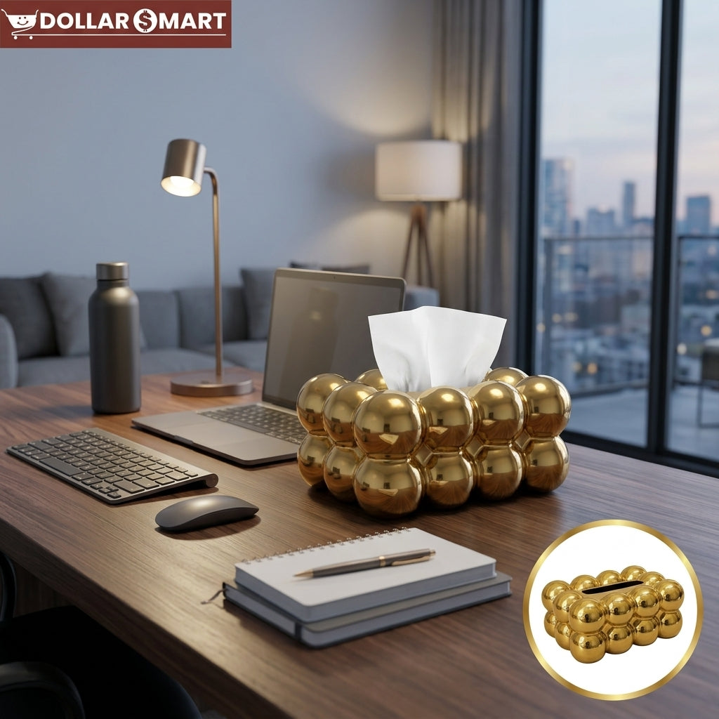 Bubble Tissue in Golden– Modern Decorative Accent Piece