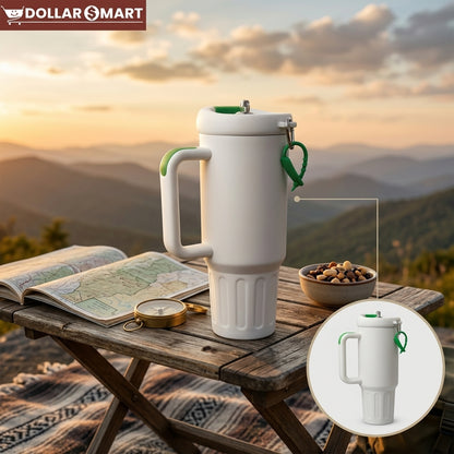 Tumbler with Handle – Ice Cold 24 Hours, Fits Cup Holders