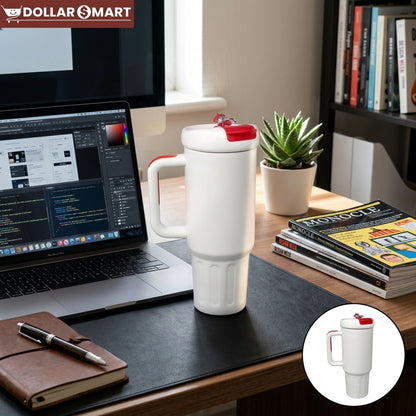Tumbler with Handle – Ice Cold 24 Hours, Fits Cup Holders