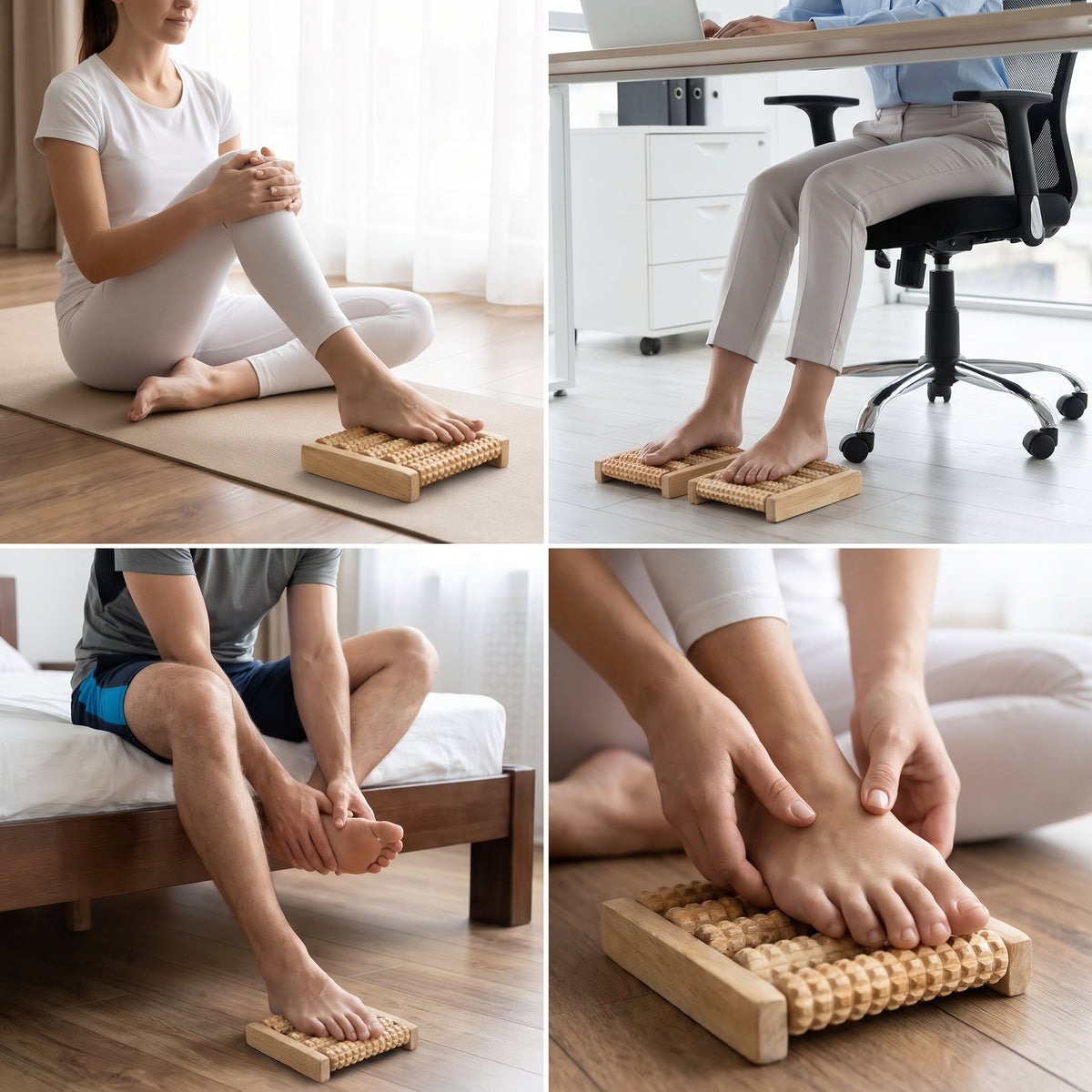Wooden Foot Massager Roller – Pack of 2