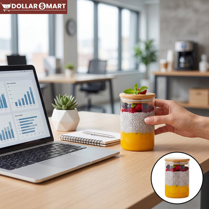 Small Glass Jar with Lid for Kitchen Storage