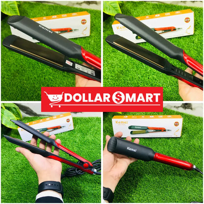 KEMEI HAIR STRAIGHTENER Kemei KM-533 Dual Ceramic Hair Crimper & Waver – 2-in-1 Styling Iron for Salon Waves, Curls, and Textured Looks | Lightweight, Affordable, All Hair Types (Home Use)