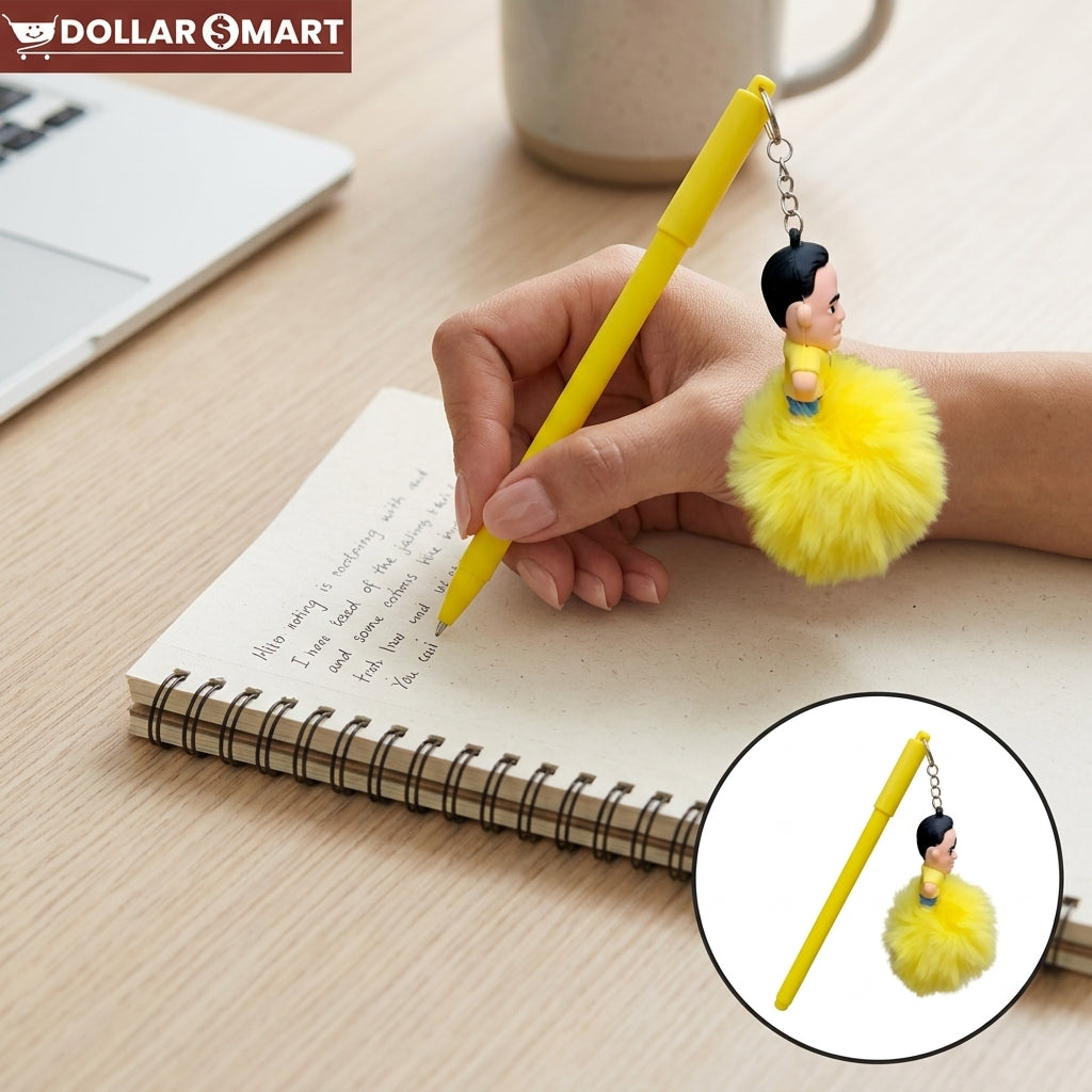 Pen with Fur Key Chain