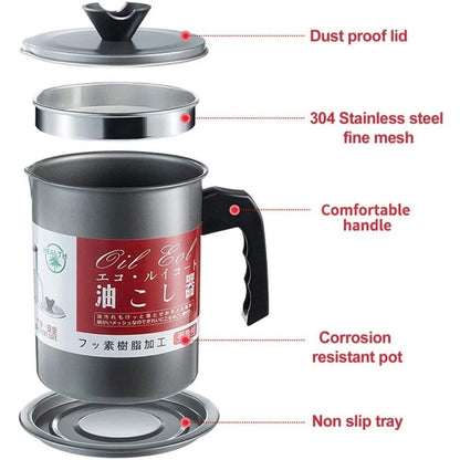 Oil Strainer Jar -  Stainless Steel Oil Strainer