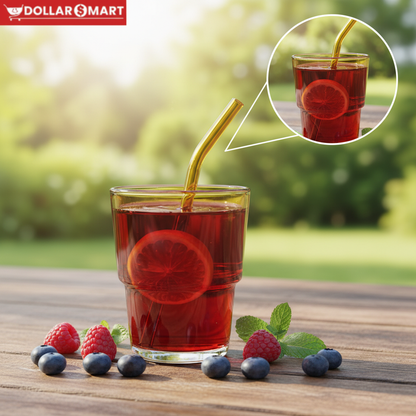 Glass Cup with Straw