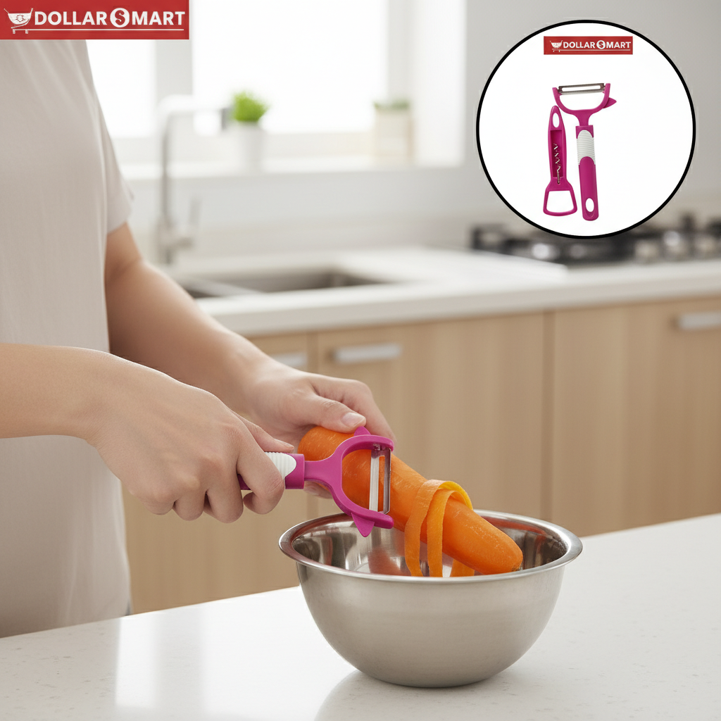 Close-up of 2 in 1 Peeler blades for slicing and chopping