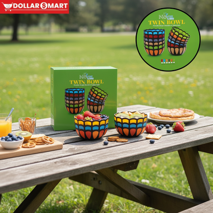 Twin Bowel Set 7PCS - Stainless Steel Bowls