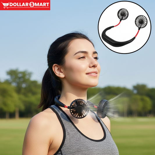A portable neck fan with a rechargeable battery