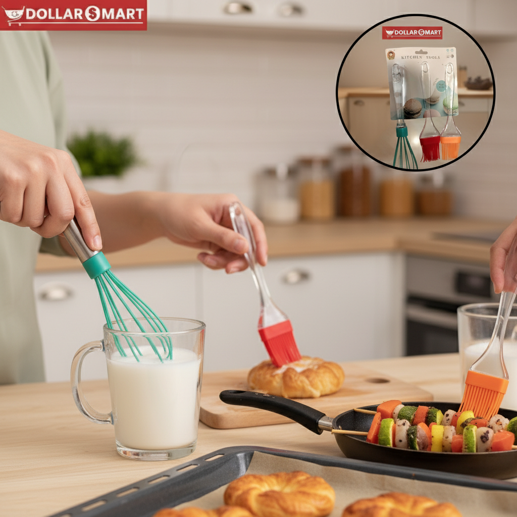 Silicone Wisk and brush 3 Pcs