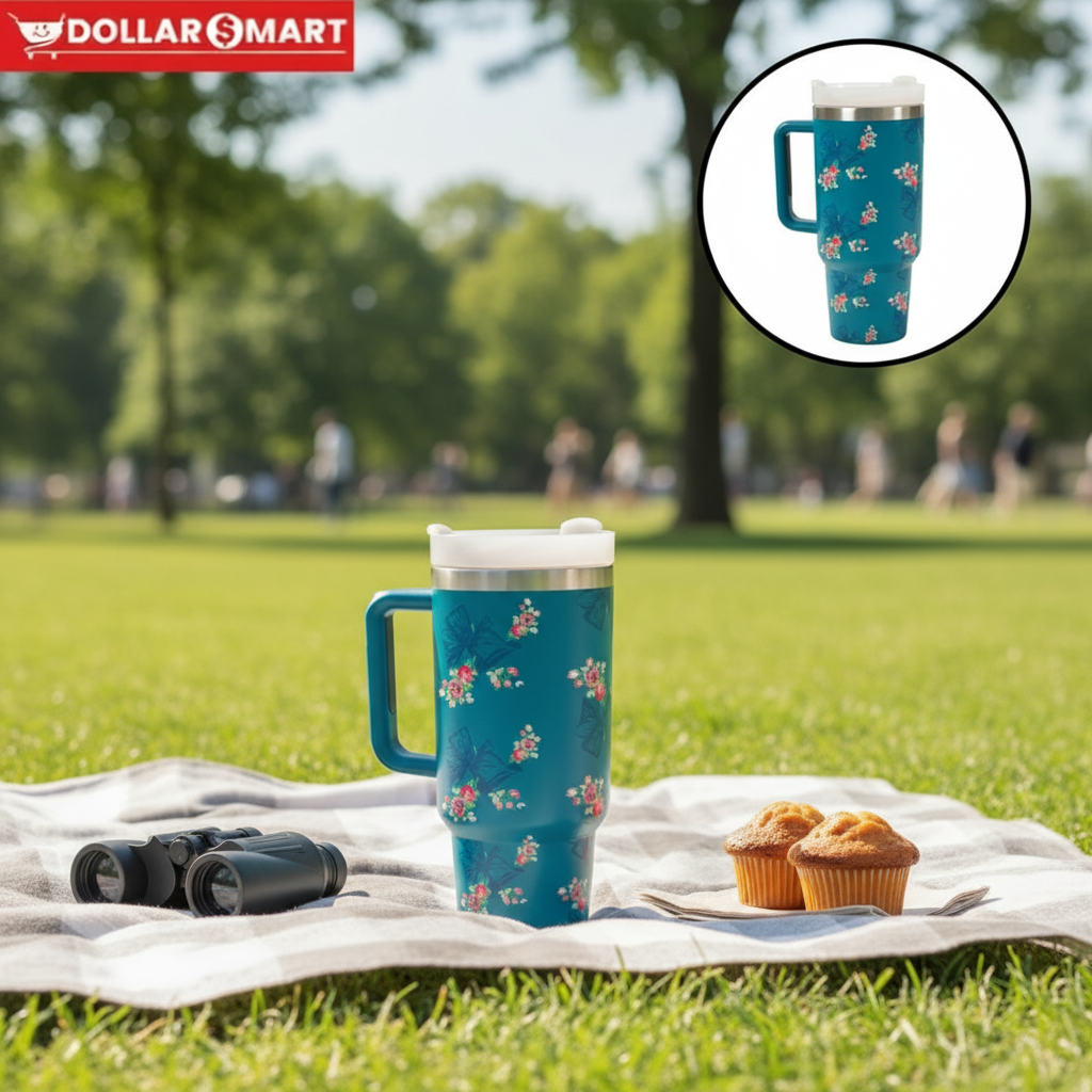 flower printed tumbler