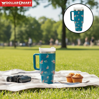 flower printed tumbler