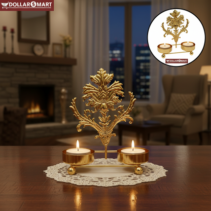 Golden Dual Candle Holder