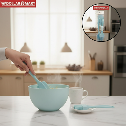 Silicone Spatula with Brush 3 pcs
