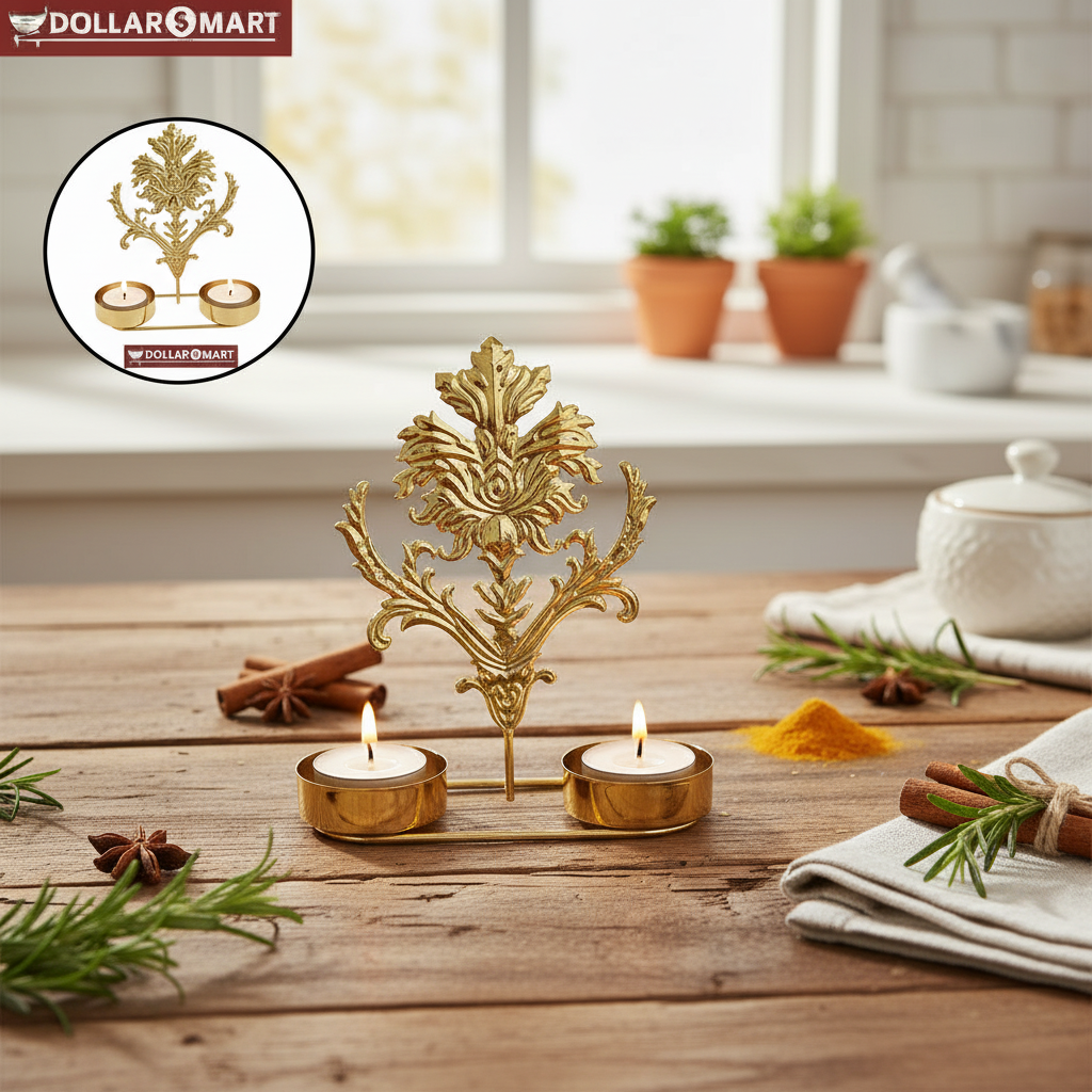Golden Dual Candle Holder
