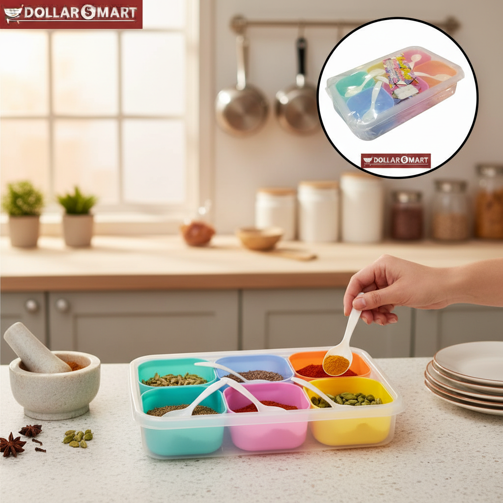 MulticColor 6 Portion Spice box