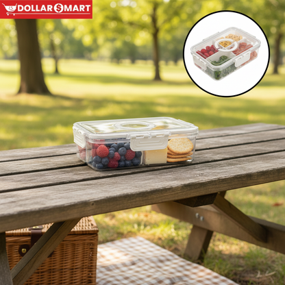 Acrylic Dry fruit Holder 2 partion - Dollar$ Mart