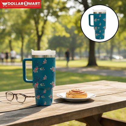 flower printed tumbler