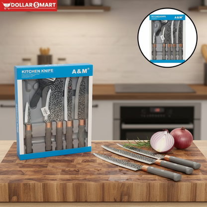 A&M Kitchen Knife Set 6 PCS - Detail of Edge and Material