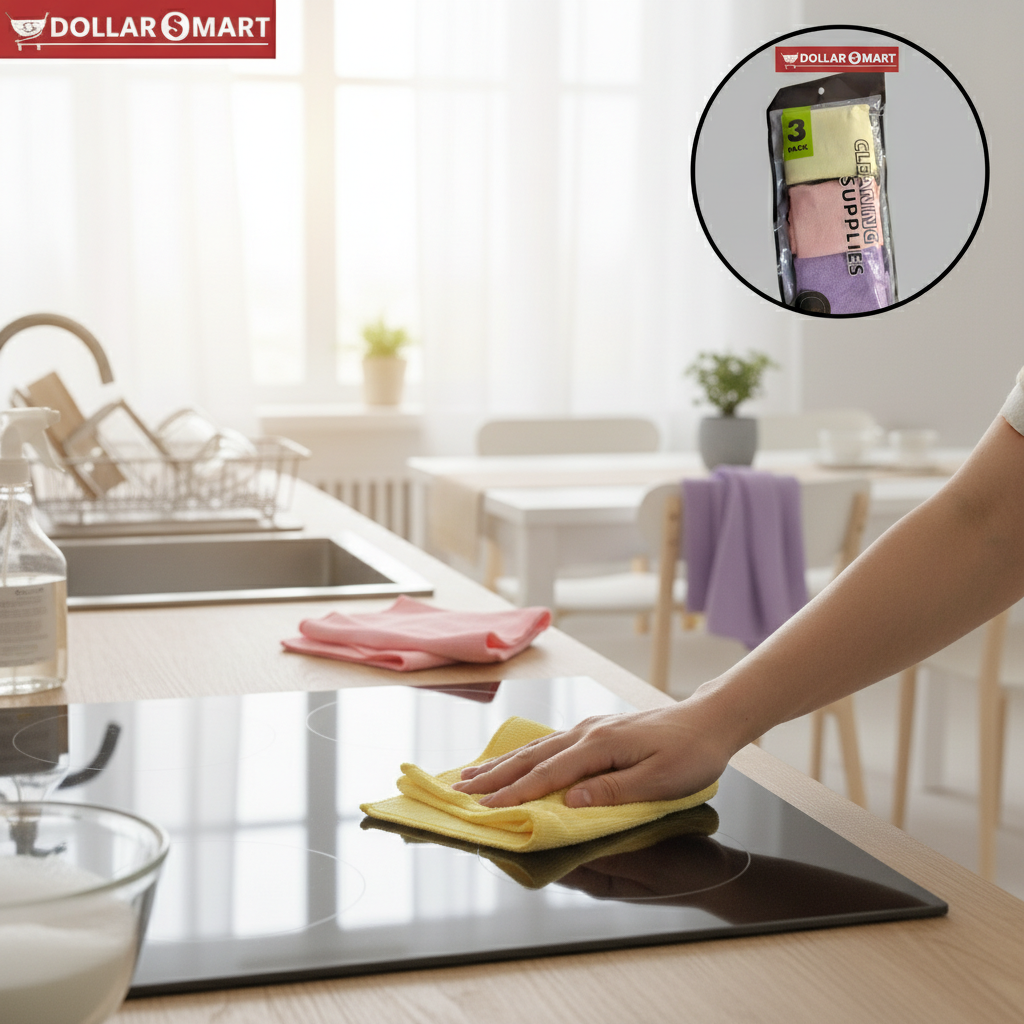 3 Pack Cleaning Cloths for effective household cleaning from Dollar Smart