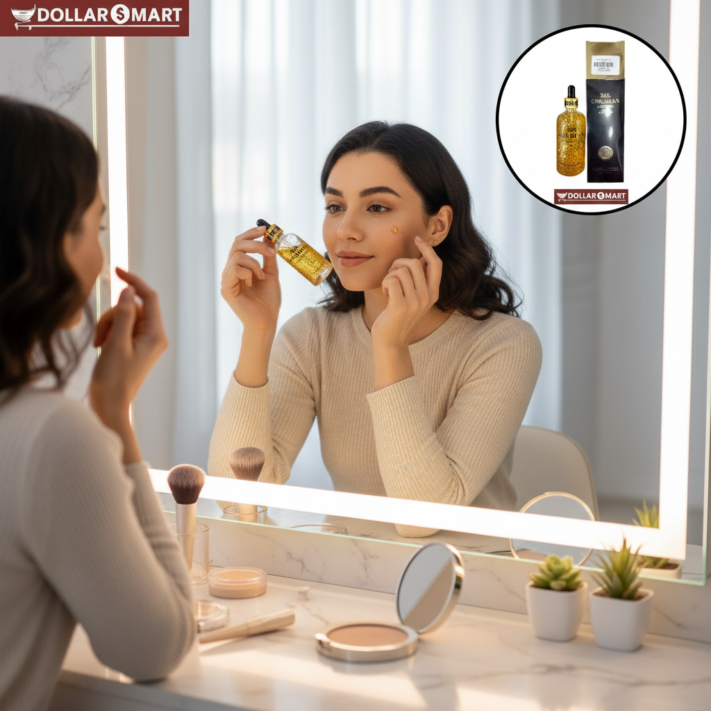 Close-up of 24K Goldzan Ampoule Skin Serum bottle