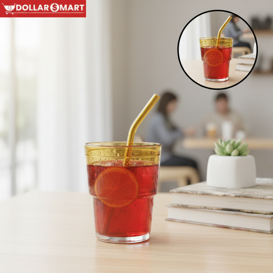 Glass Cup with Straw