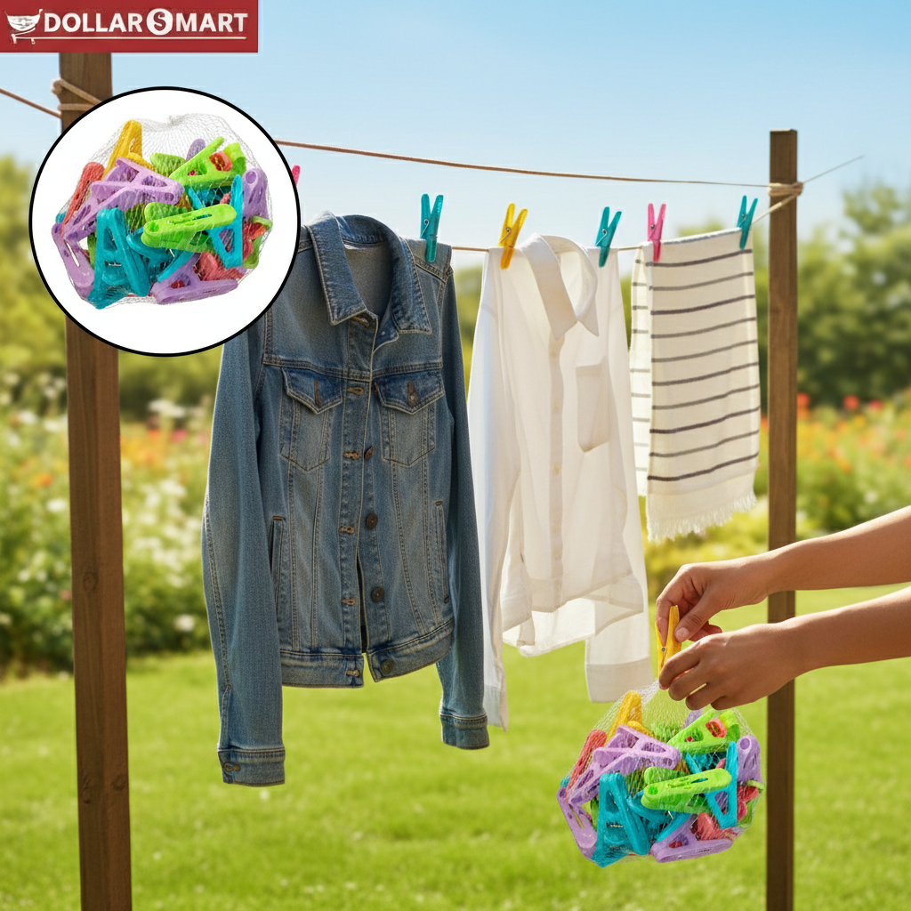 Durable Cloth Pins of 40 pieces by Dollar$ Mart, affordable prices starting PKR 250