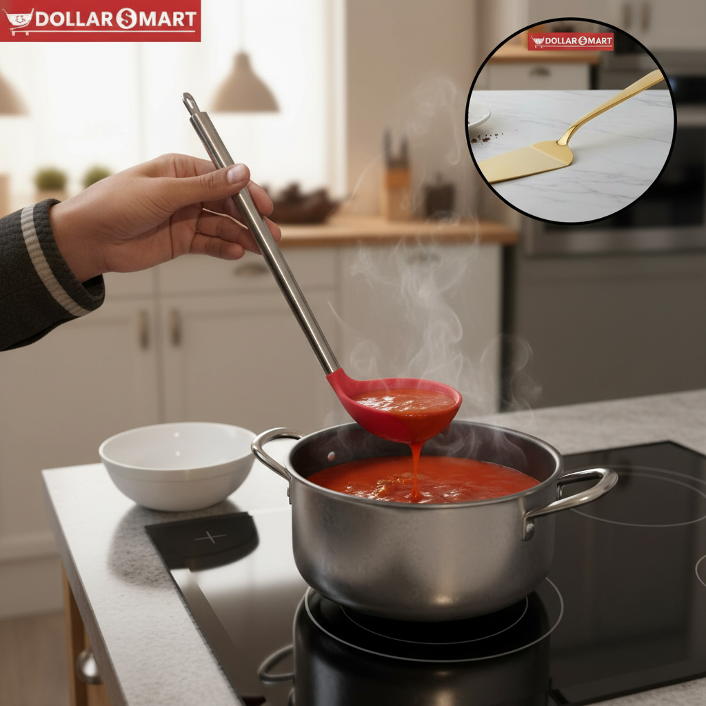 Angle Large Spoon With Steel handle