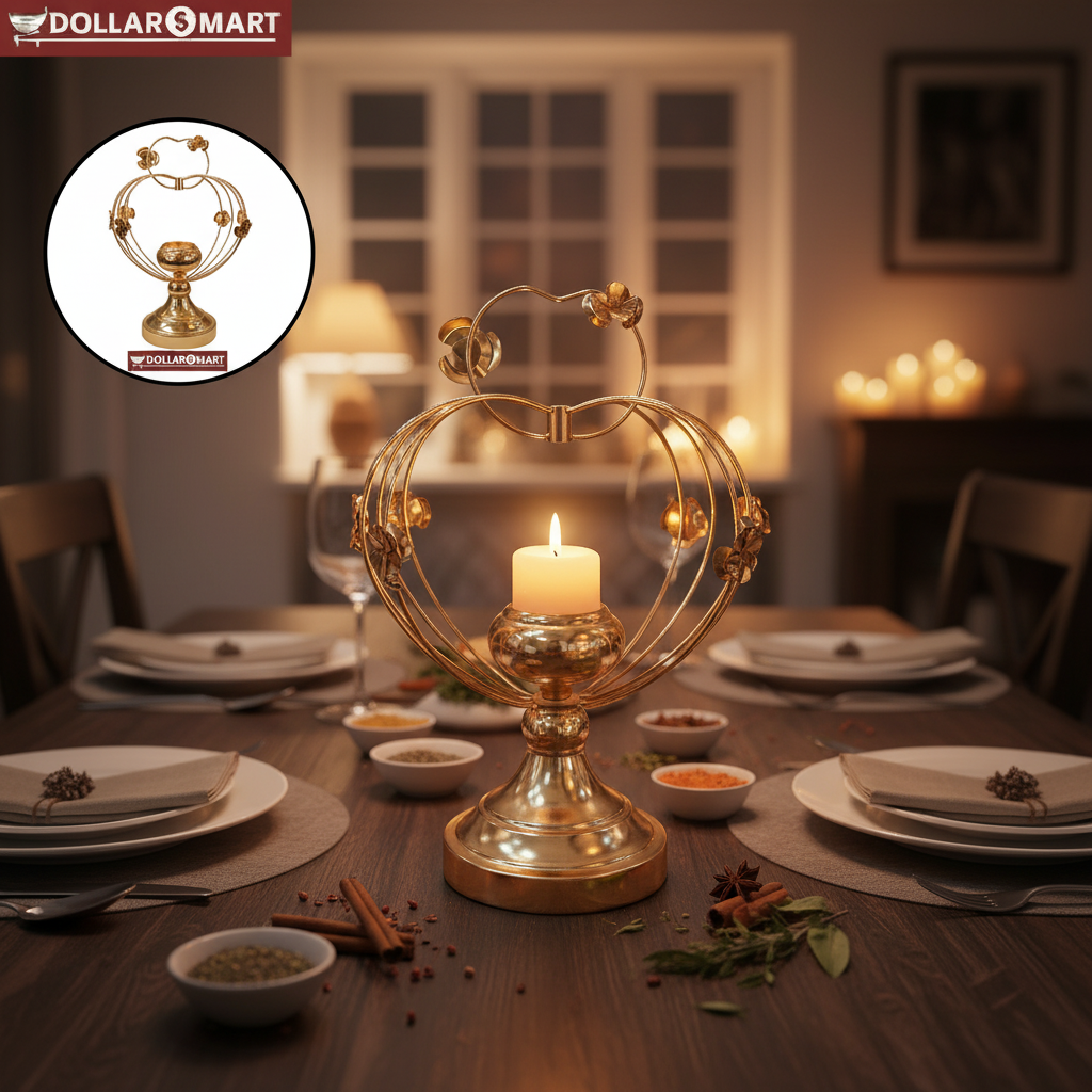 Golden Candle Holder