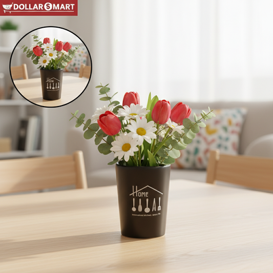 Metal utensil holder with holes for organizing kitchen utensils