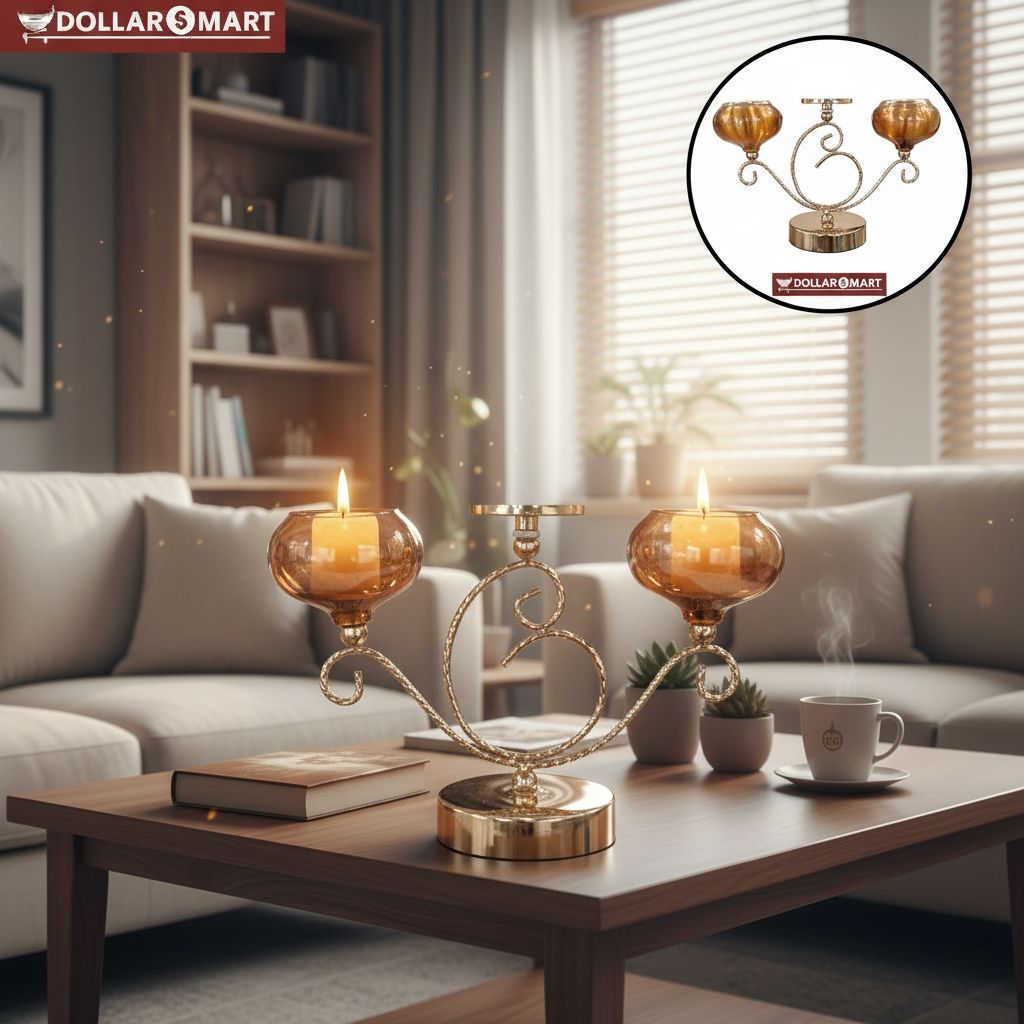 Golden Candle Holder