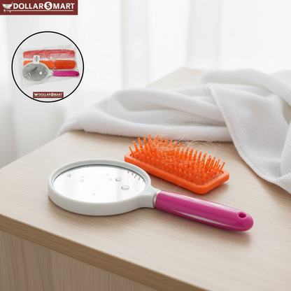3 in 1 Hair Brushs and Mirror in use