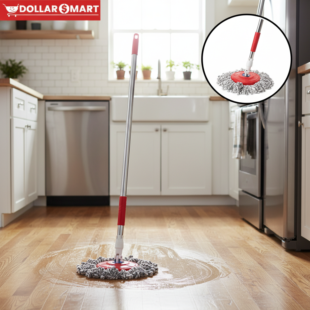 360 Rotating Microfiber Mop from Dollar$ Mart, close-up of the mop head