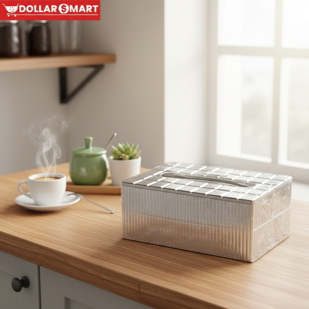 Silver Tissue Box - Modern Tissue Dispenser