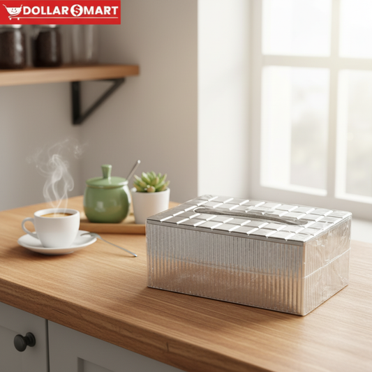 Silver Tissue Box - Modern Tissue Dispenser