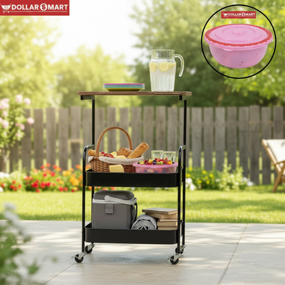 2 Layer Organizer Metal Rack Trolly - Dollar$ Mart